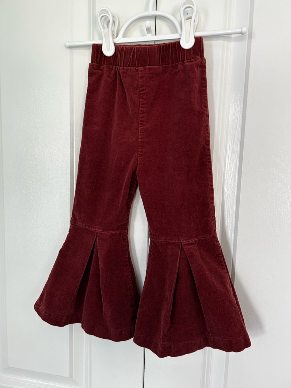 Baileys Blossoms girls burgundy velvet flared pants size 3T